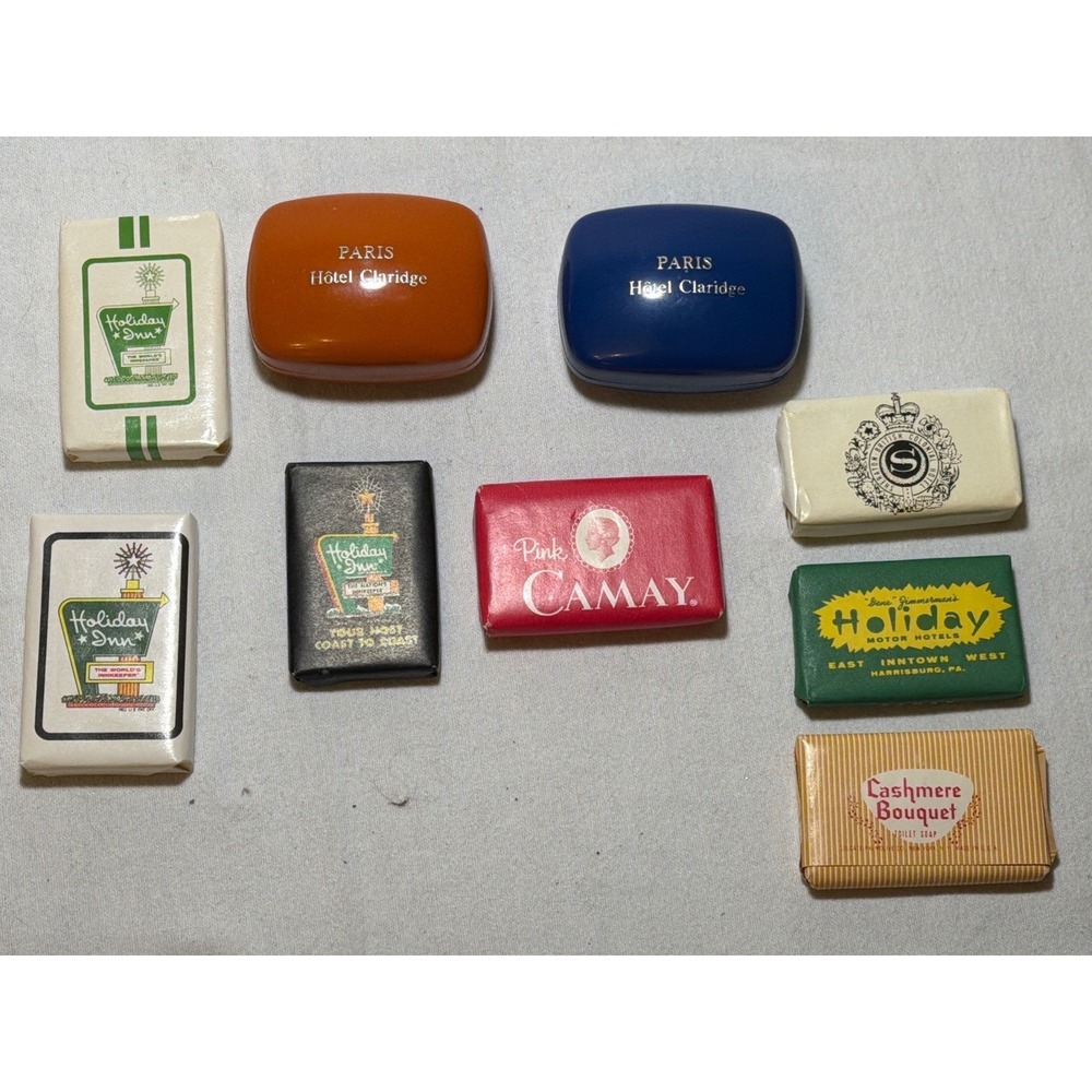 Vintage Hotel Soap Lot Holiday Inn Paris Hotel Claridge Camay Sheraton 9pc Set